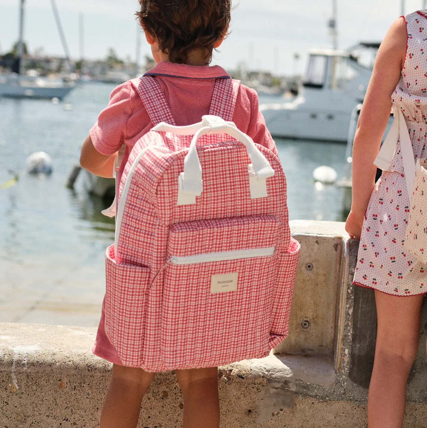 poppy gingham coated everyday backpack sold by minnow product image thumbnail 2