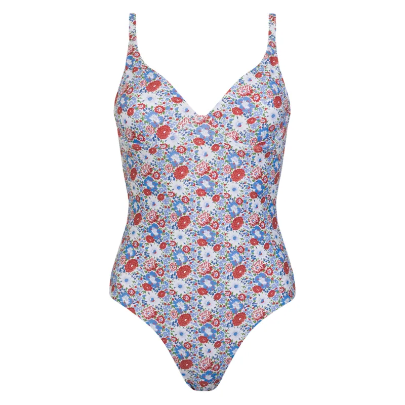 women's americana blossom v-neck one piece sold by minnow