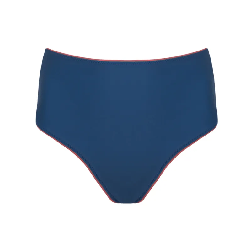 women's newport navy high waist bikini bottom sold by minnow
