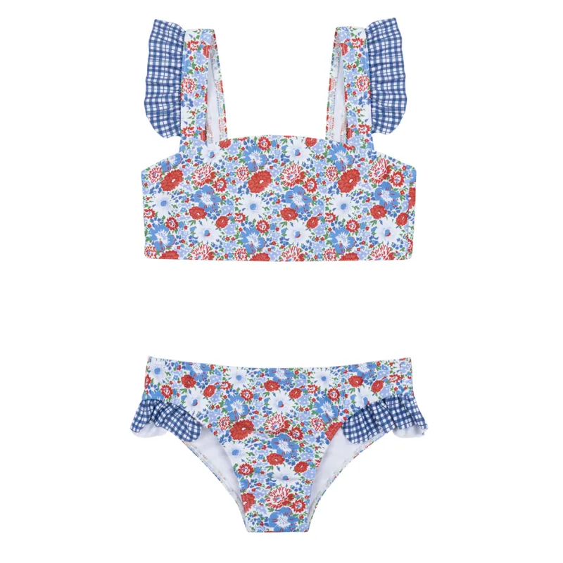girls americana blossom bandeau bikini sold by minnow
