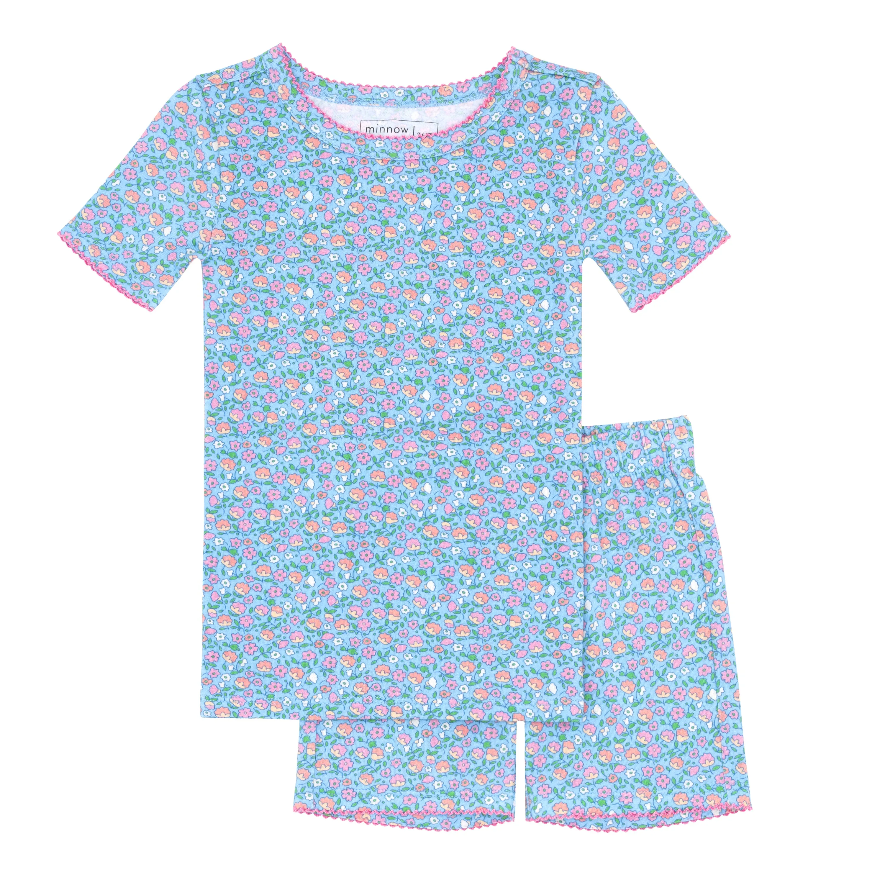 minnow x j.crew girls buttercup shirt and short pima pajamas set sold by minnow