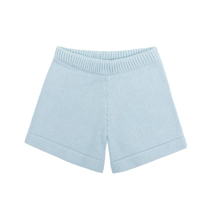 unisex light blue knit short sold by minnow