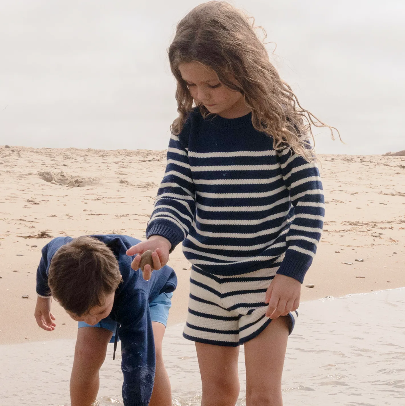 unisex breton stripe knit short sold by minnow product image thumbnail 2