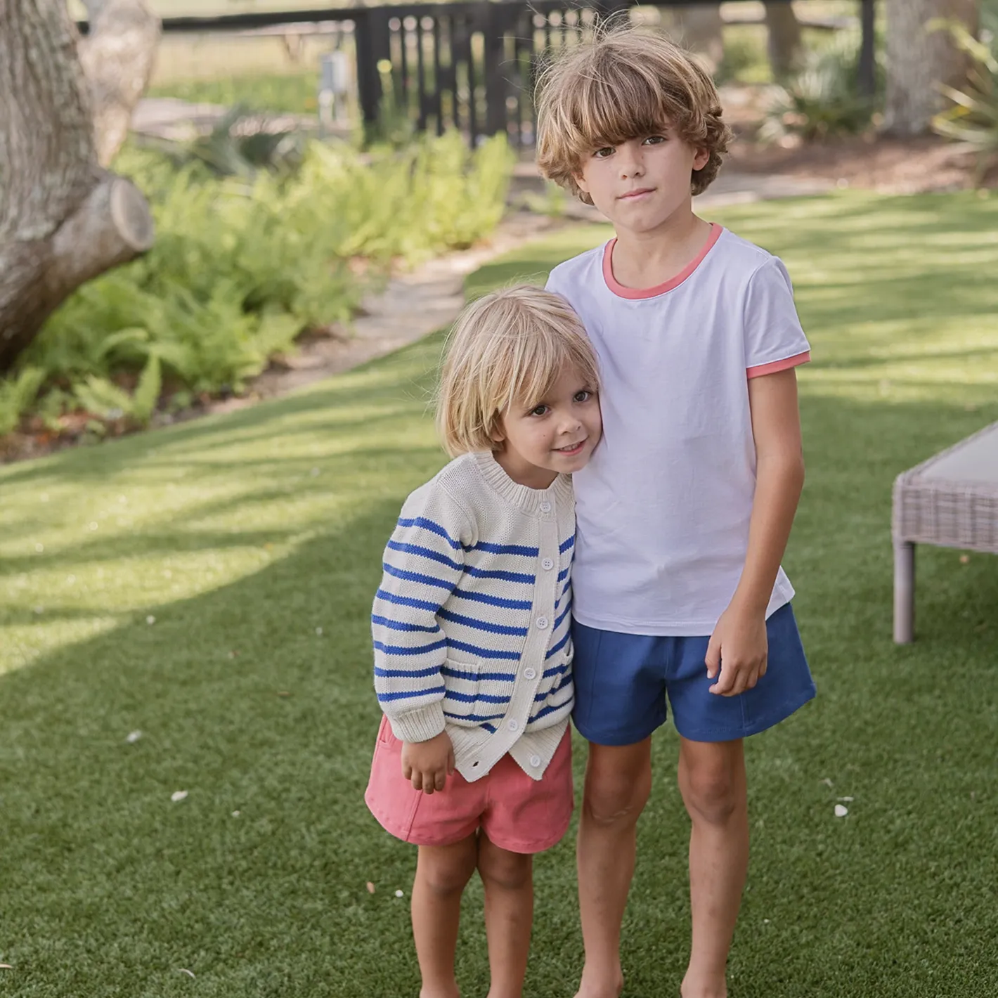 unisex cream and blue stripe knit cardigan sold by minnow product image thumbnail 4