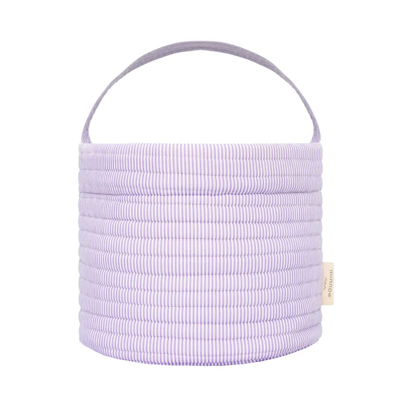 lavender stripe quilted easter bucket sold by minnow