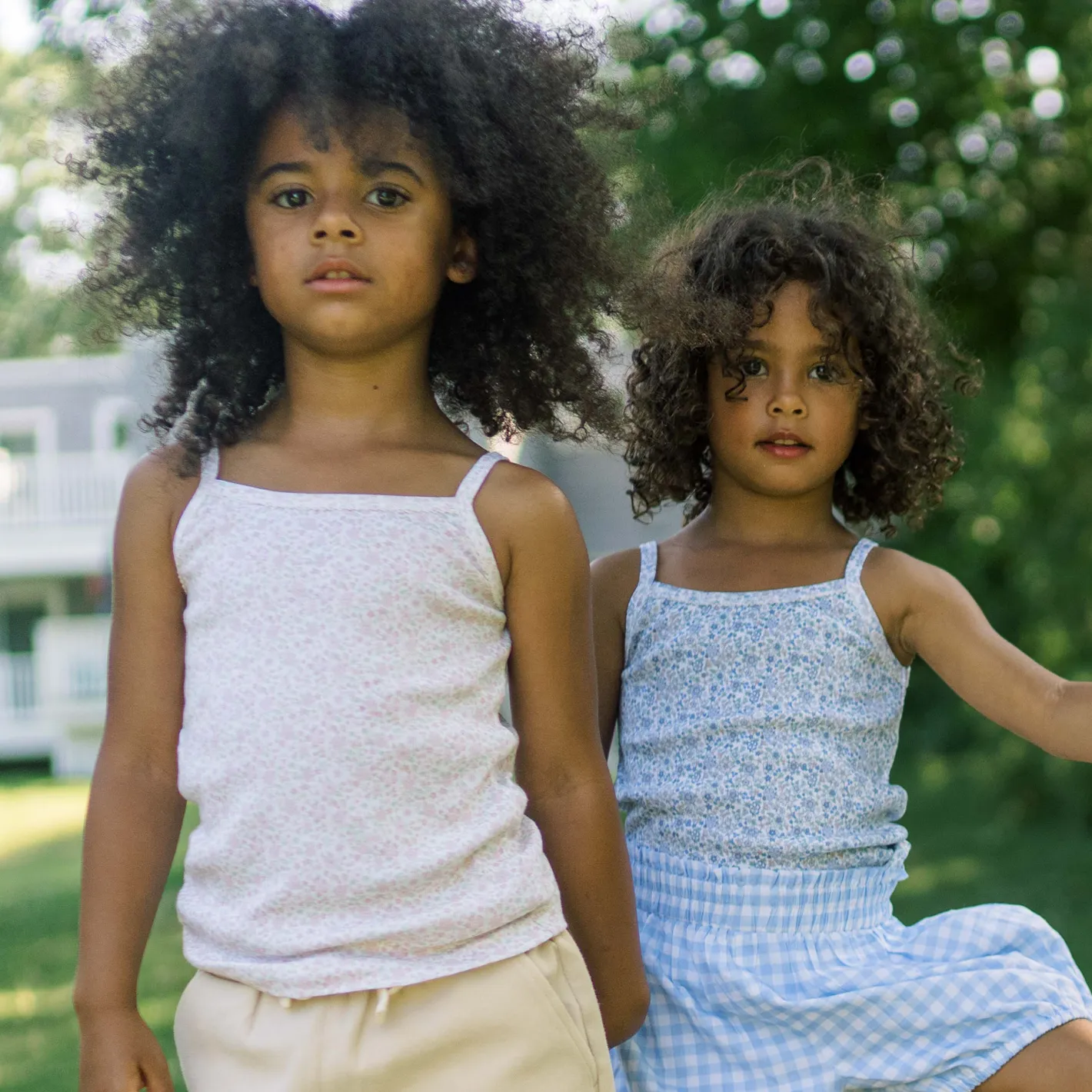 girls white and slate floral tank 2-pack sold by minnow product image thumbnail 5
