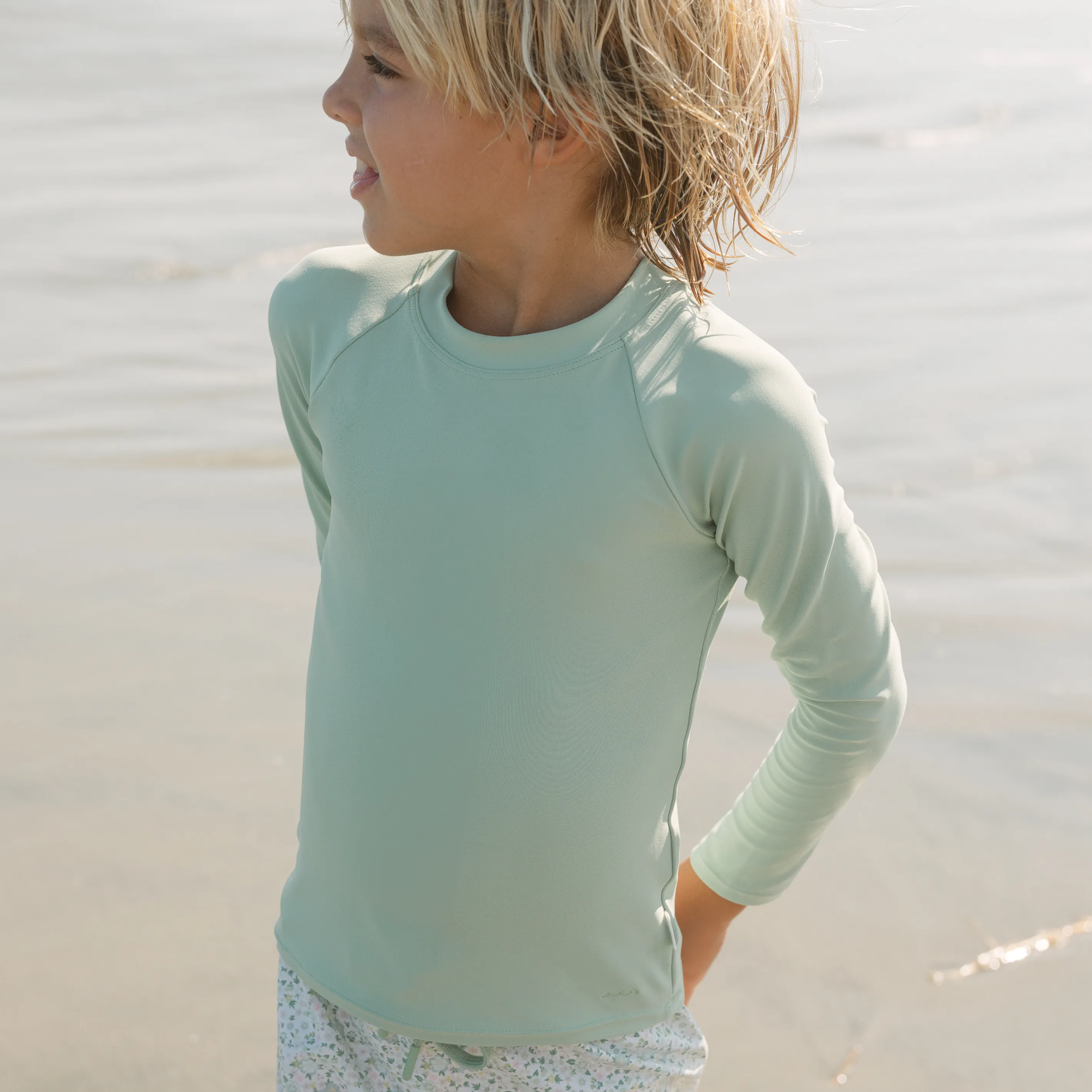 unisex sea marsh green rashguard sold by minnow product image thumbnail 2