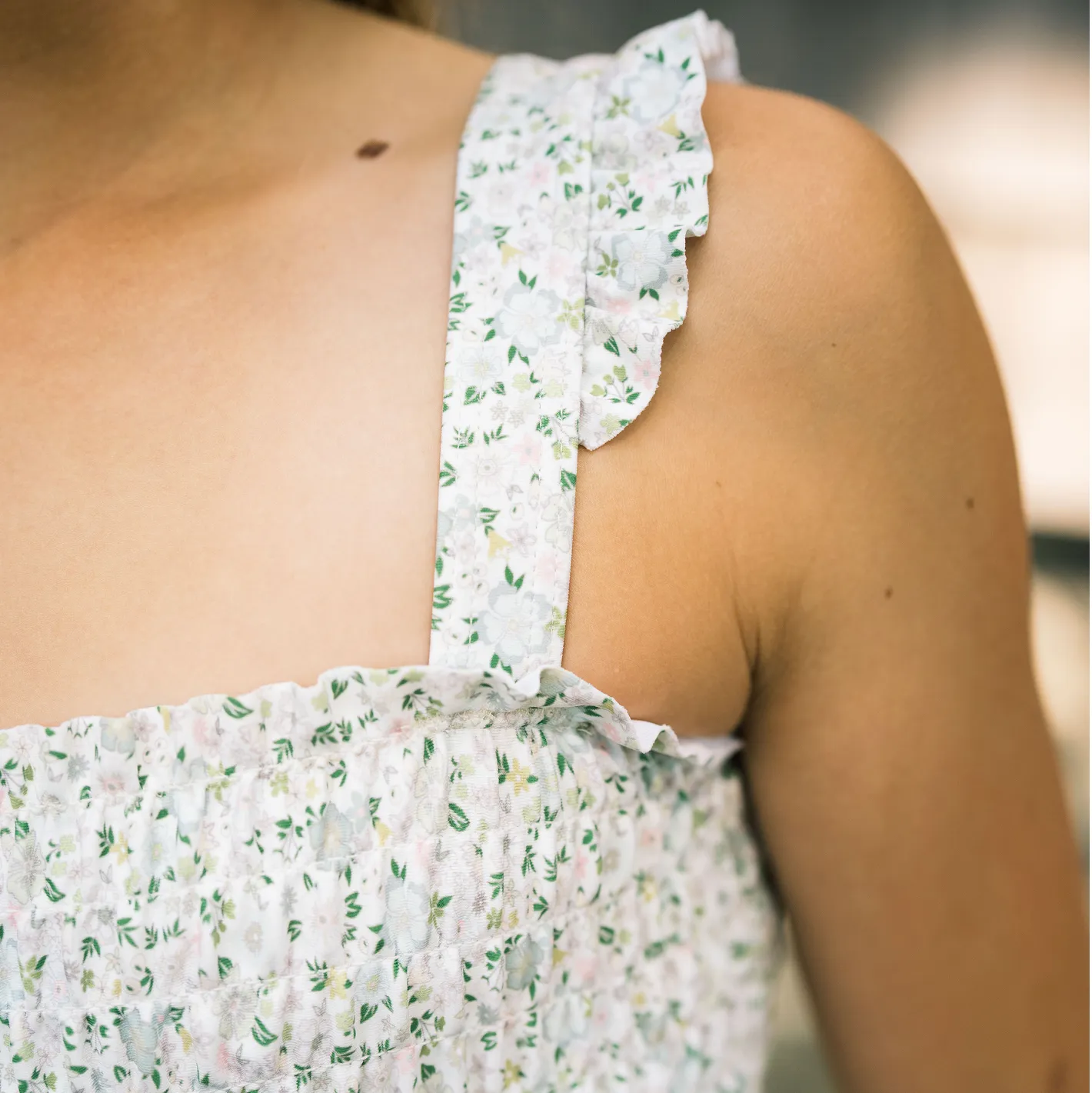 girls sea marsh floral ruffle smocked one piece sold by minnow product image thumbnail 4