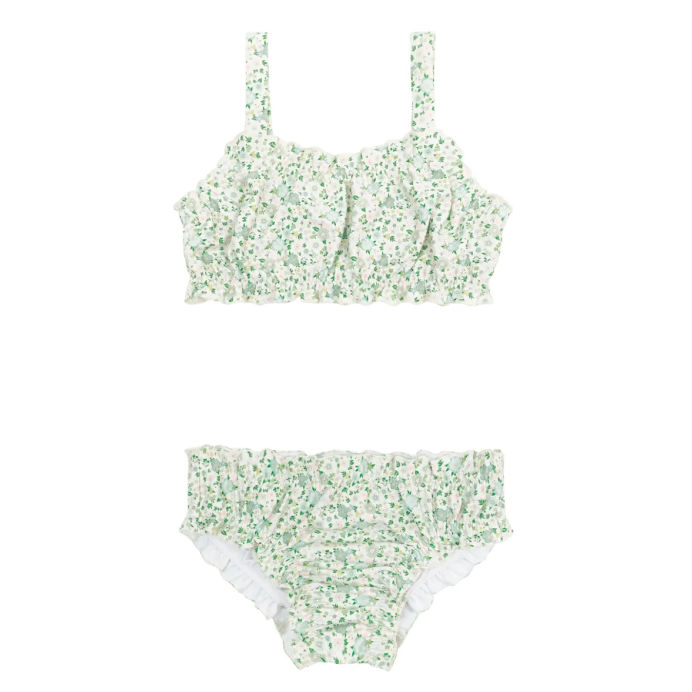 girls sea marsh floral ruffle bikini sold by minnow