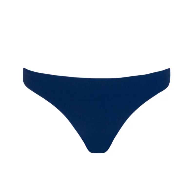 women's navy terry low waist bikini bottom sold by minnow
