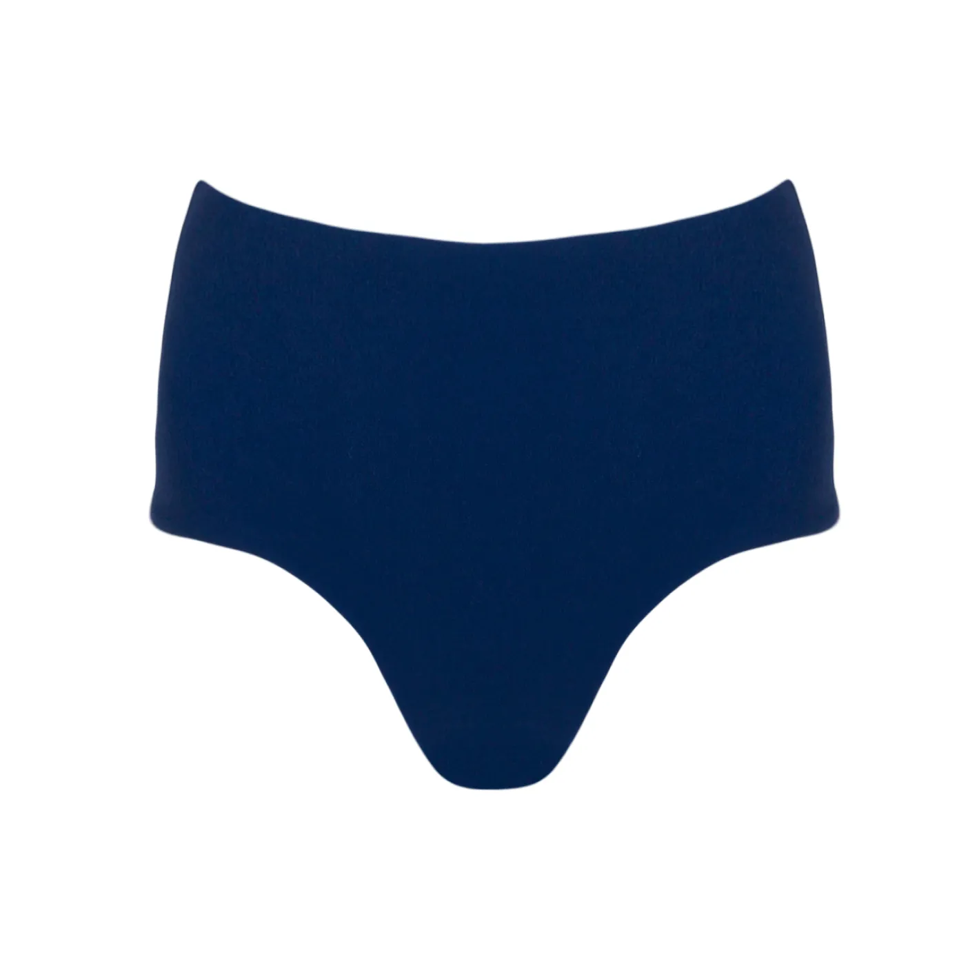 women's navy terry high waist bikini bottom sold by minnow