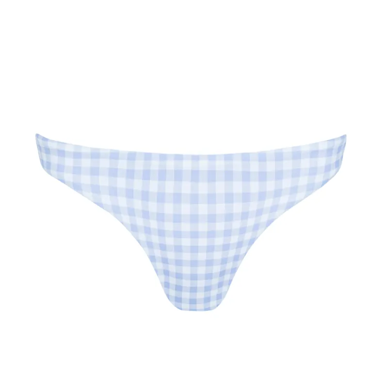 women's oasis blue gingham low waist bikini bottom sold by minnow
