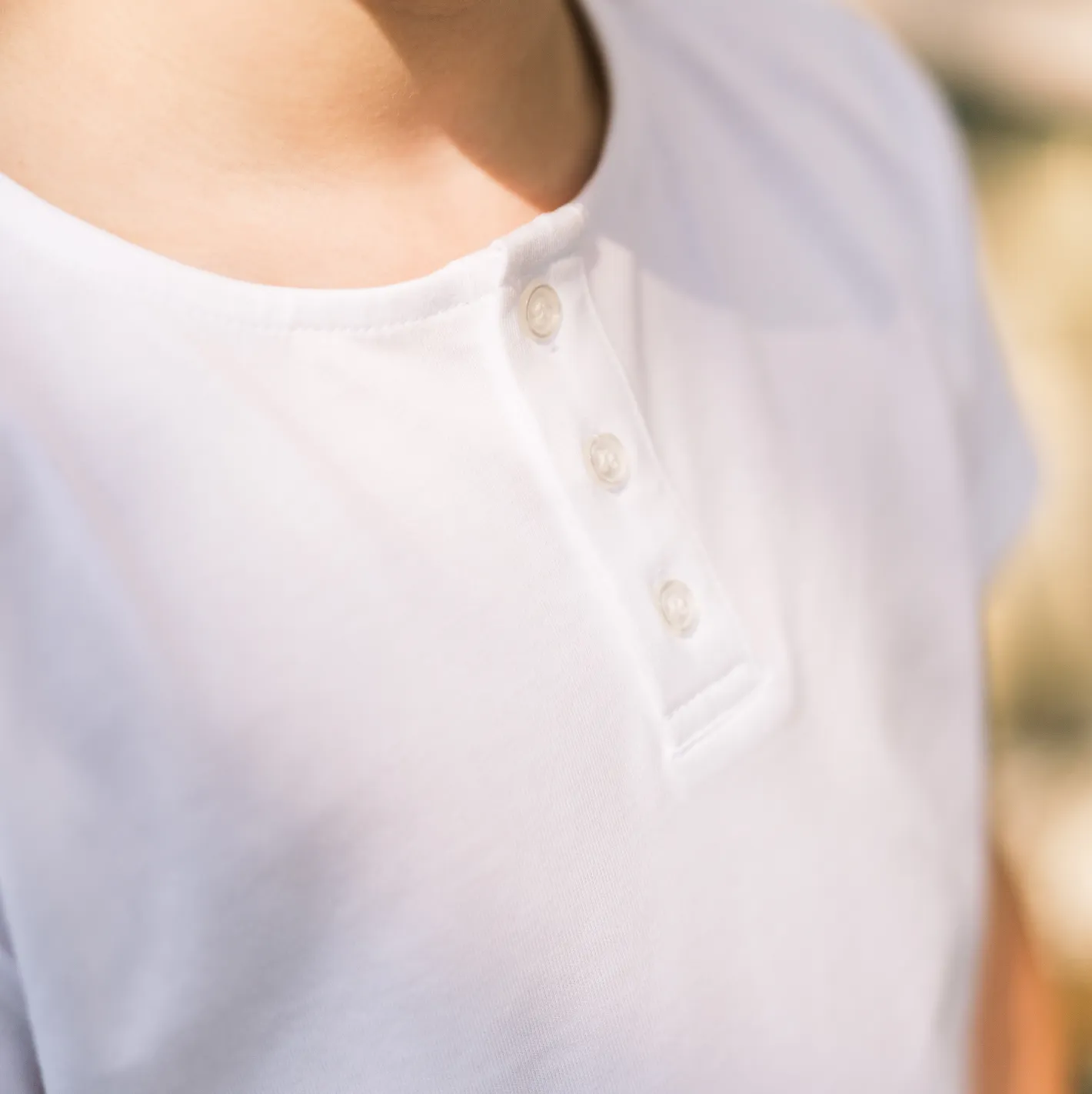 unisex white short sleeve henley sold by minnow product image thumbnail 2
