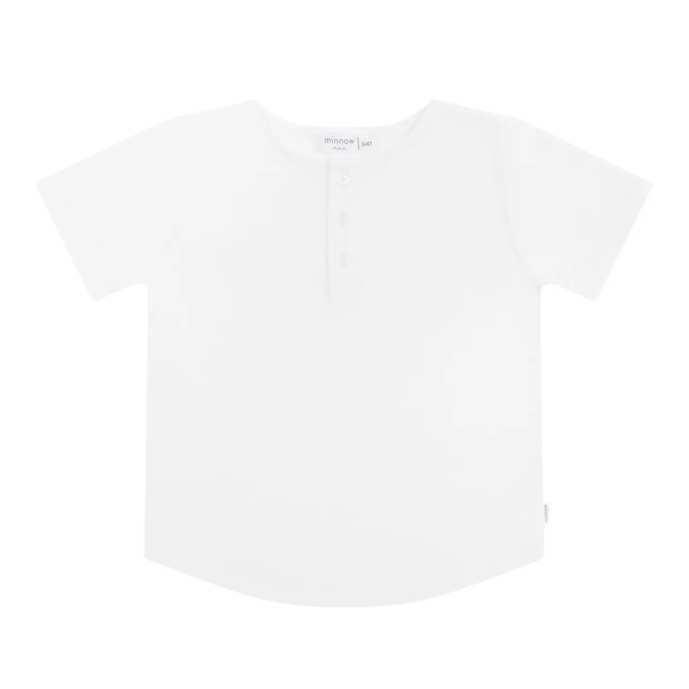 unisex white short sleeve henley sold by minnow