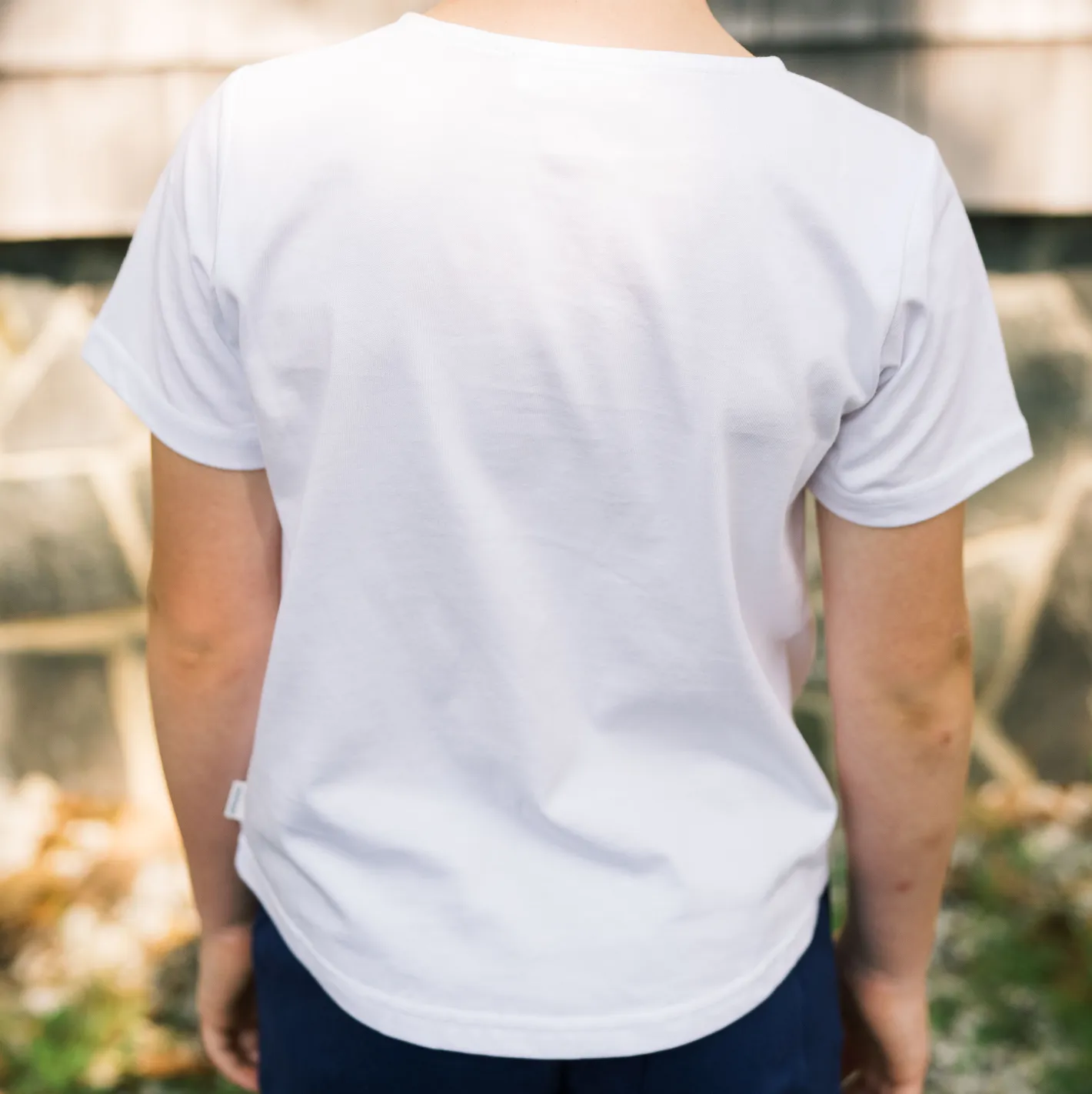 unisex white short sleeve henley sold by minnow product image thumbnail 3