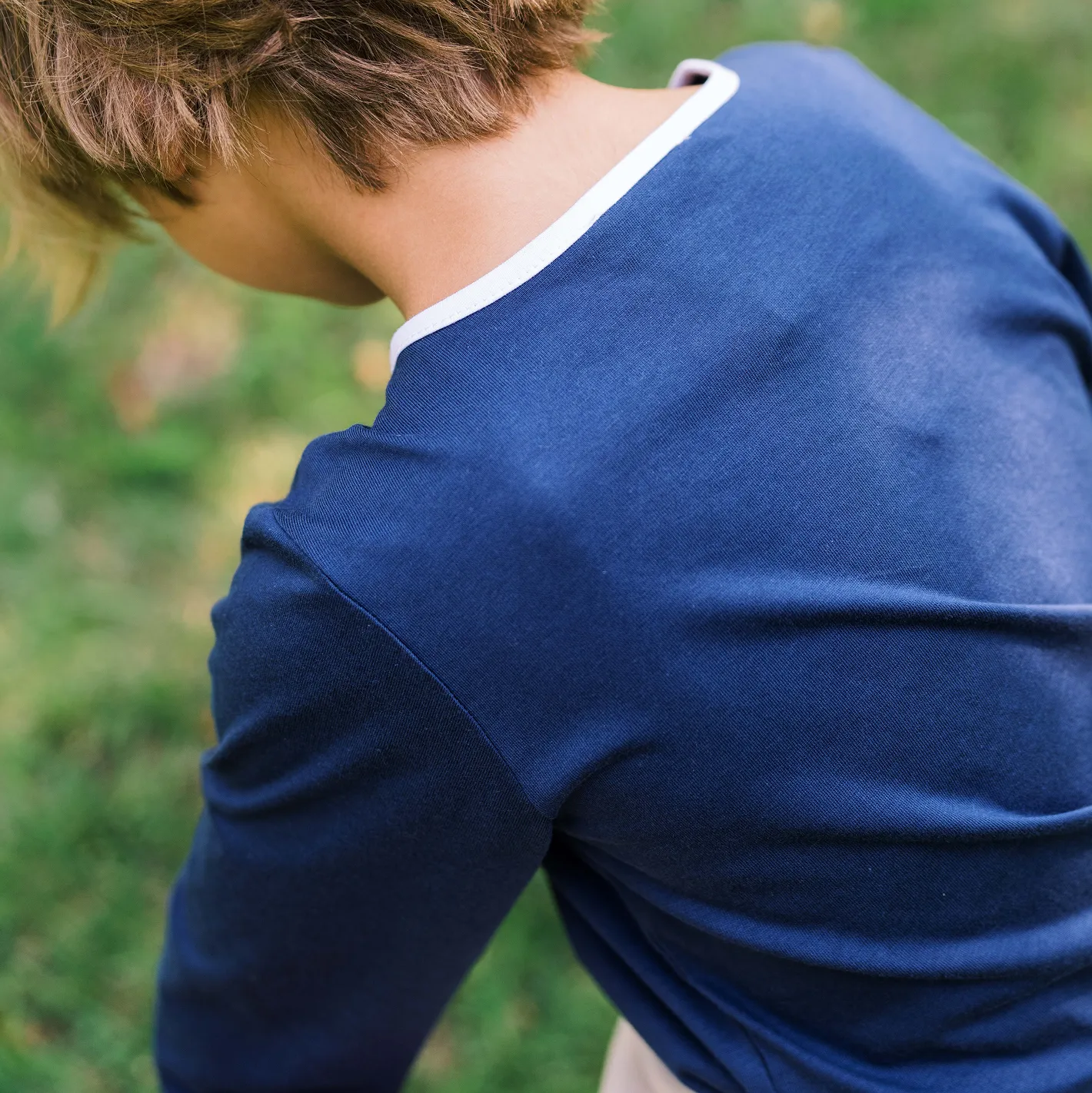 unisex navy long sleeve henley sold by minnow product image thumbnail 5