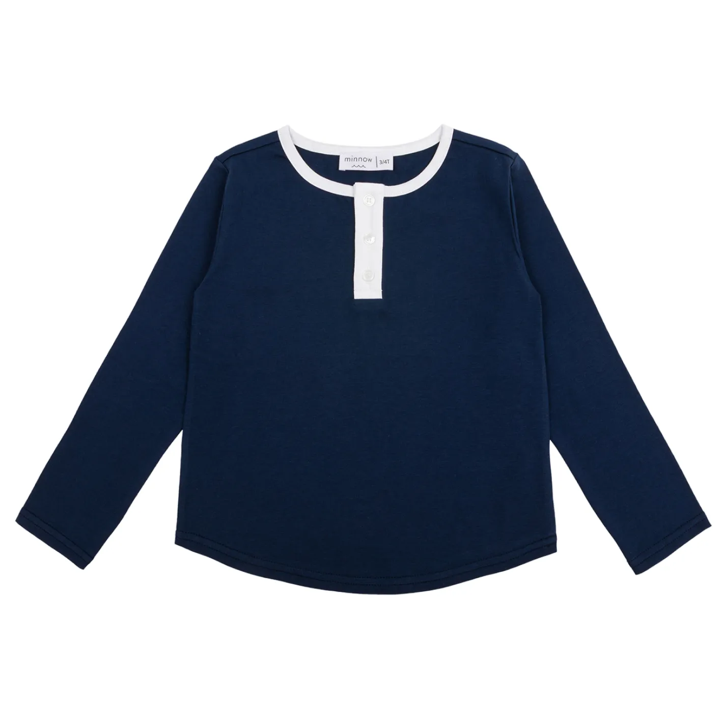 unisex navy long sleeve henley sold by minnow