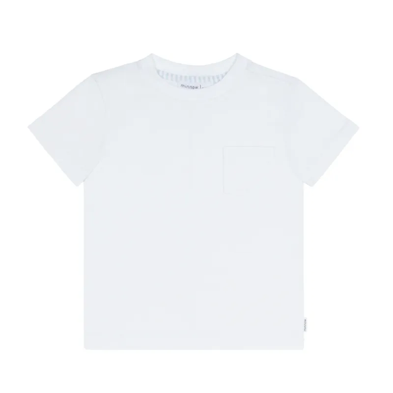 unisex white pocket tee sold by minnow
