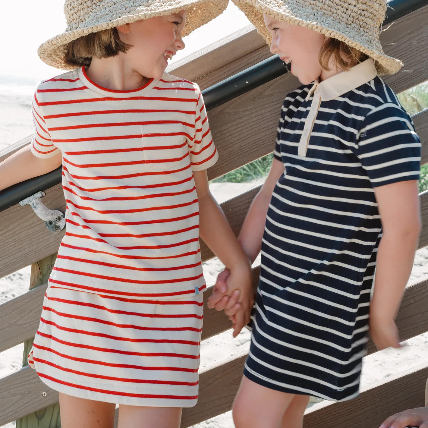 unisex cream and red stripe boatneck tee sold by minnow product image thumbnail 3