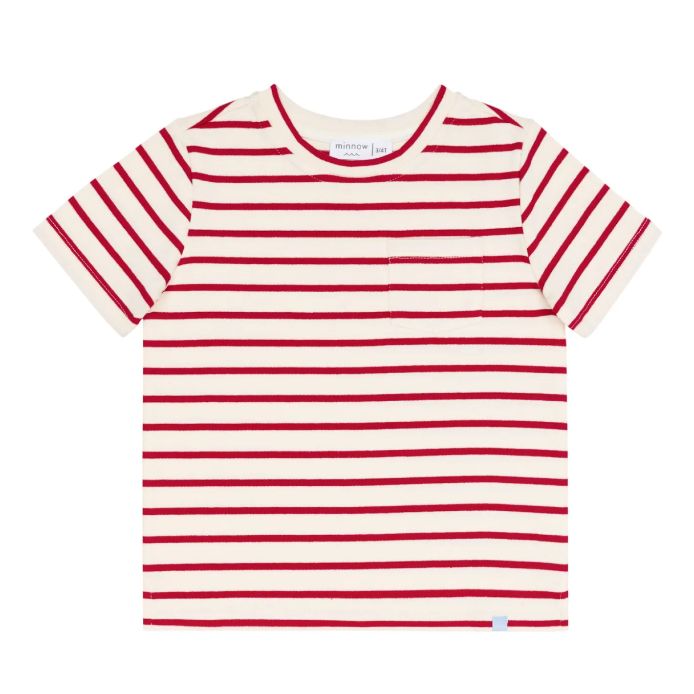 unisex cream and red stripe boatneck tee sold by minnow