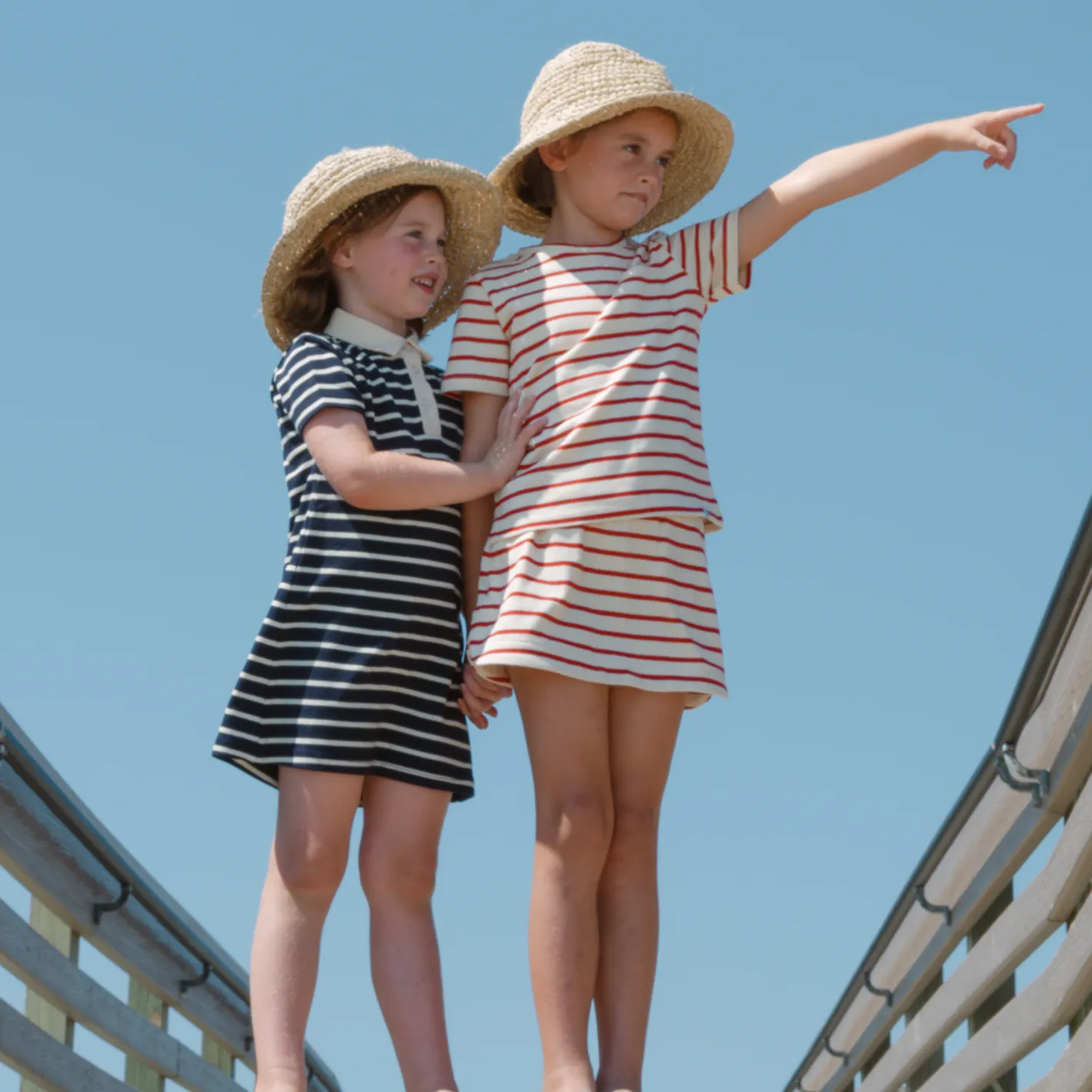 girls cream and red stripe skirt with shorts sold by minnow product image thumbnail 2