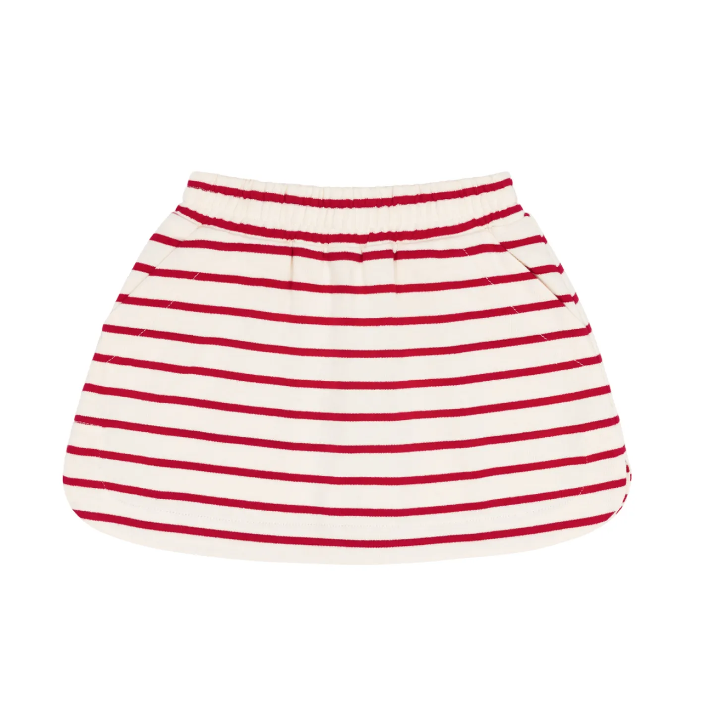 girls cream and red stripe skirt with shorts sold by minnow
