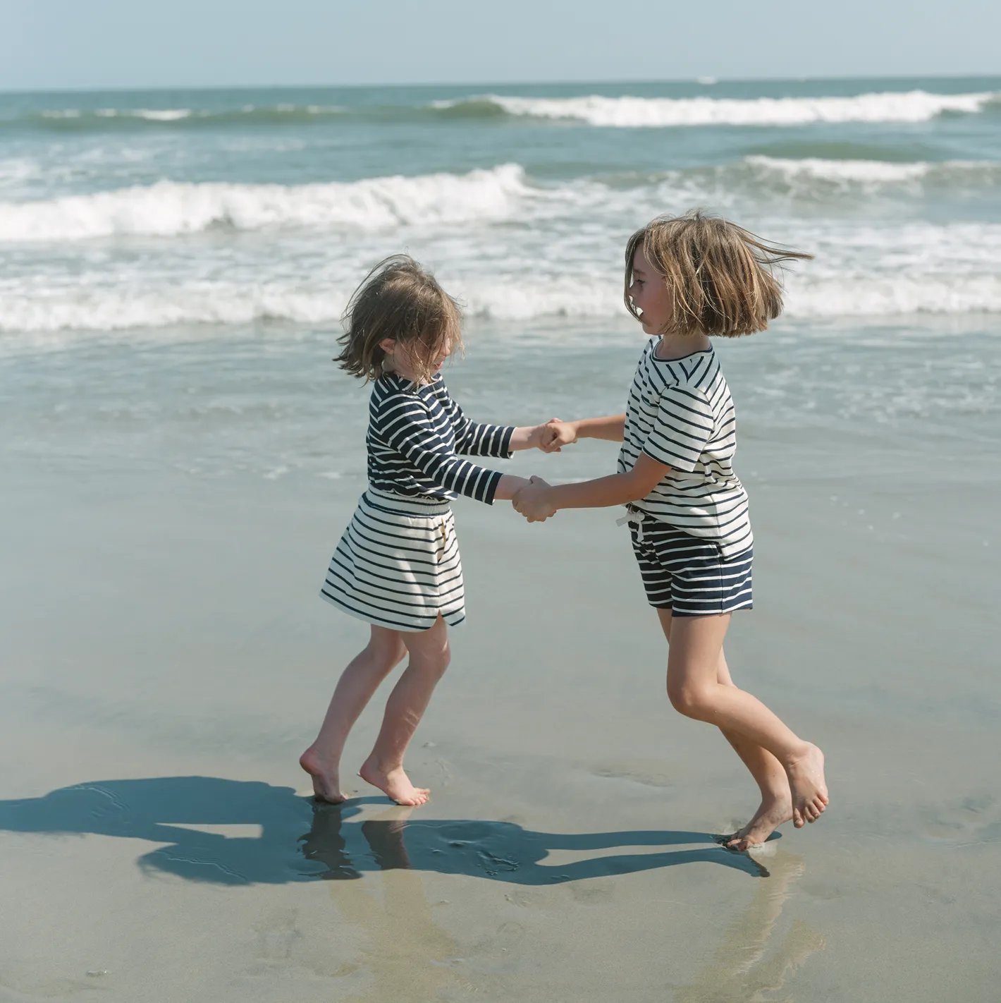 unisex navy and cream stripe short sold by minnow product image thumbnail 5
