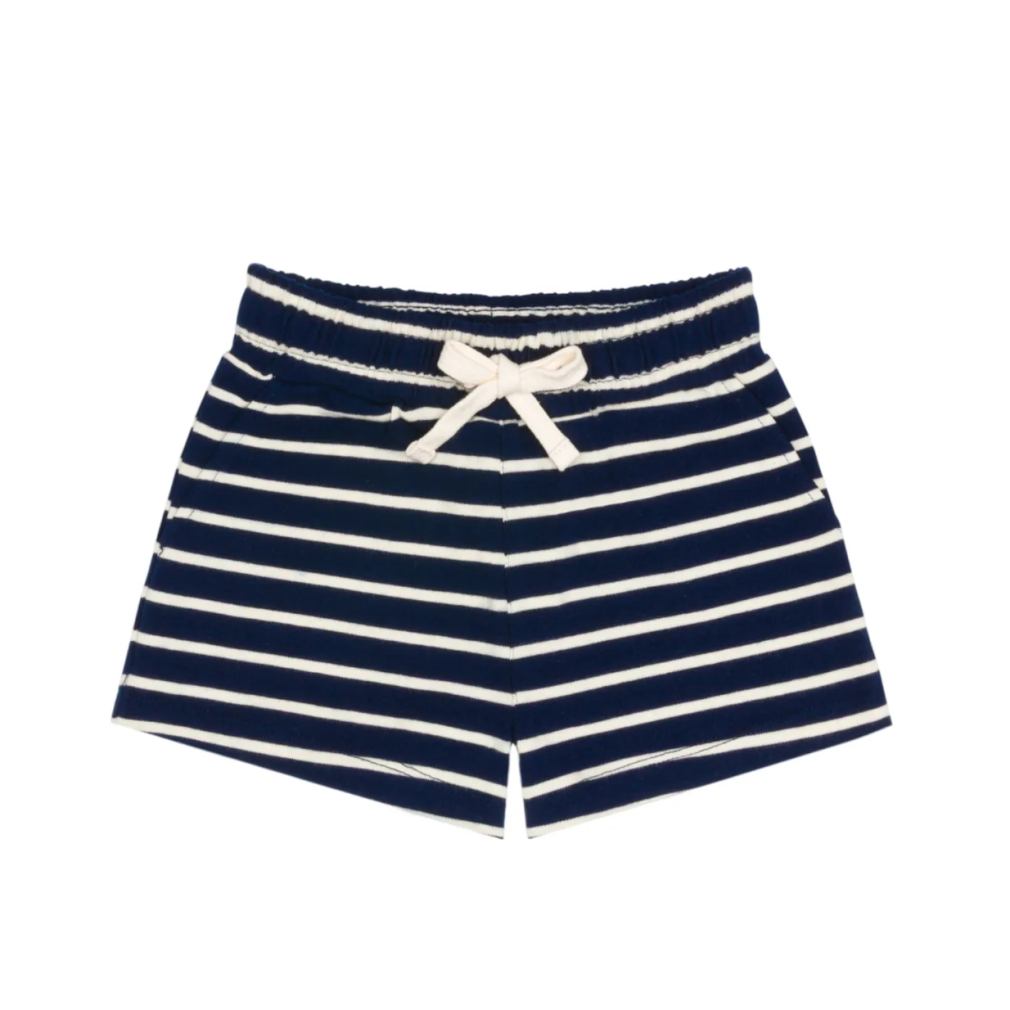 unisex navy and cream stripe short sold by minnow