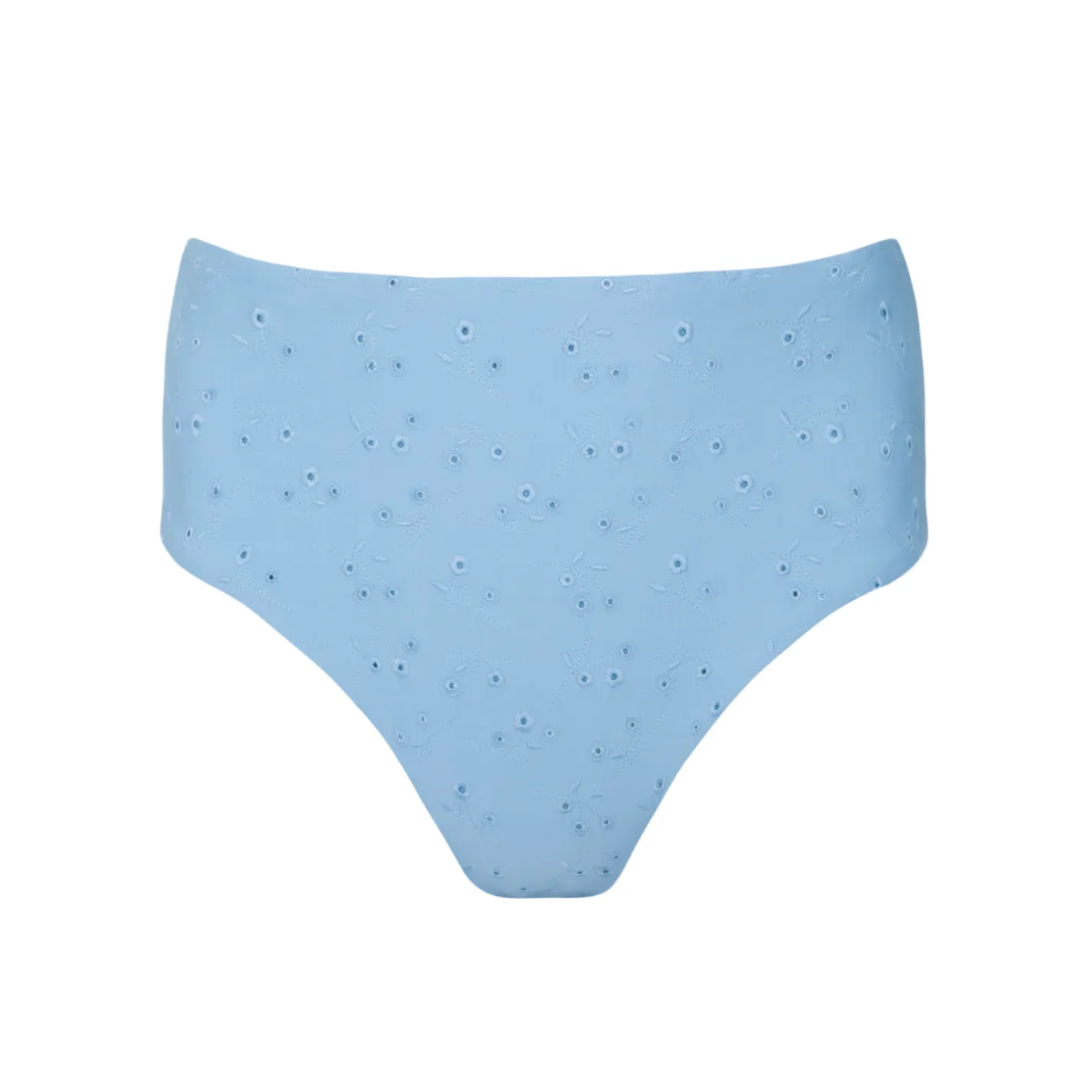 women's dusk blue eyelet high waist bikini bottom sold by minnow