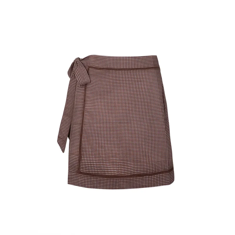 women's cocoa gingham short pareo sold by minnow