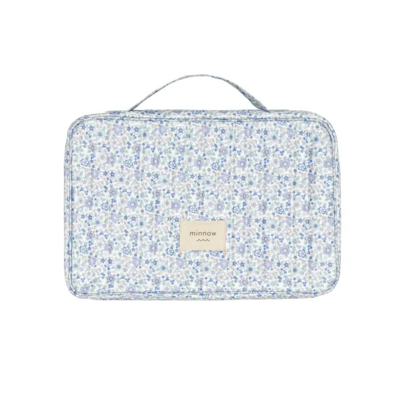 slate floral tri-fold cosmetic case sold by minnow