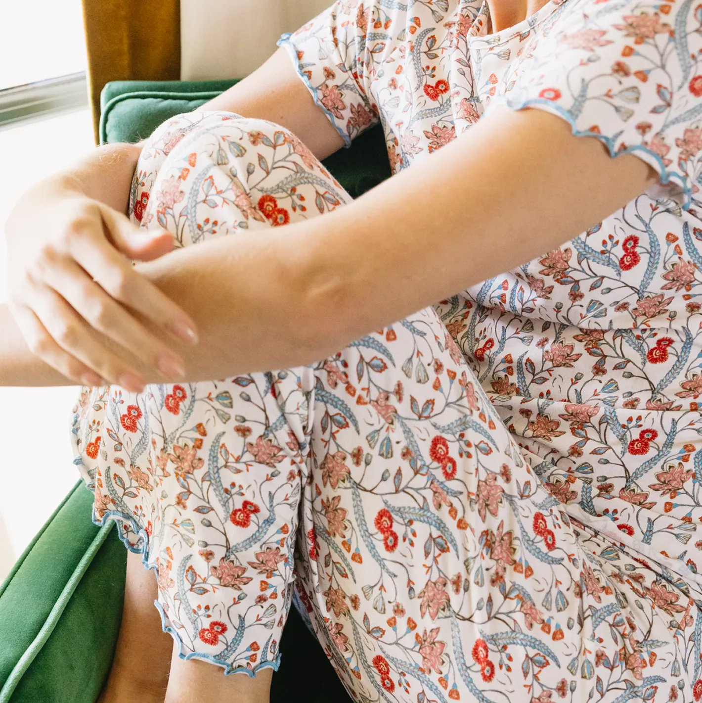 women's mercado bloom short sleeve pima pajamas set sold by minnow product image thumbnail 2