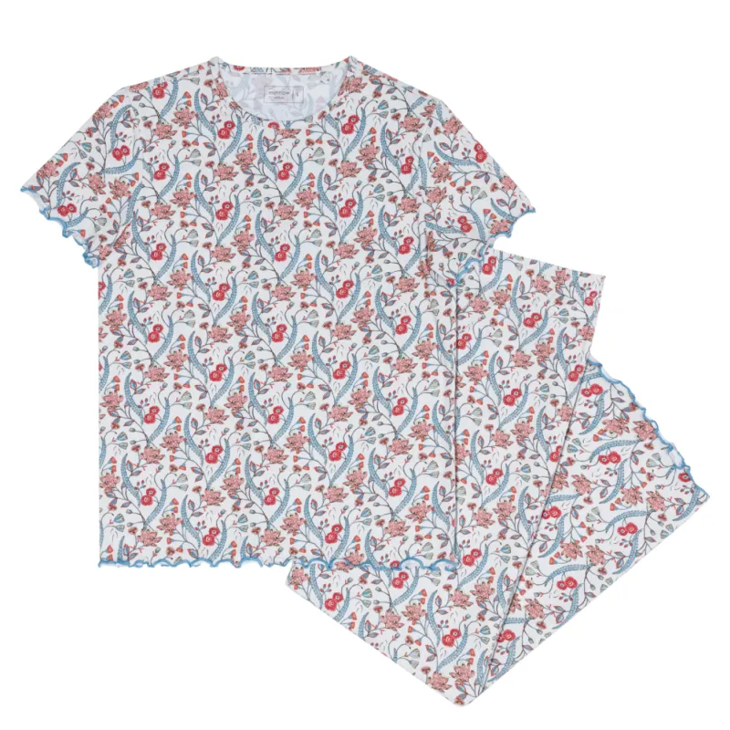 women's mercado bloom short sleeve pima pajamas set sold by minnow