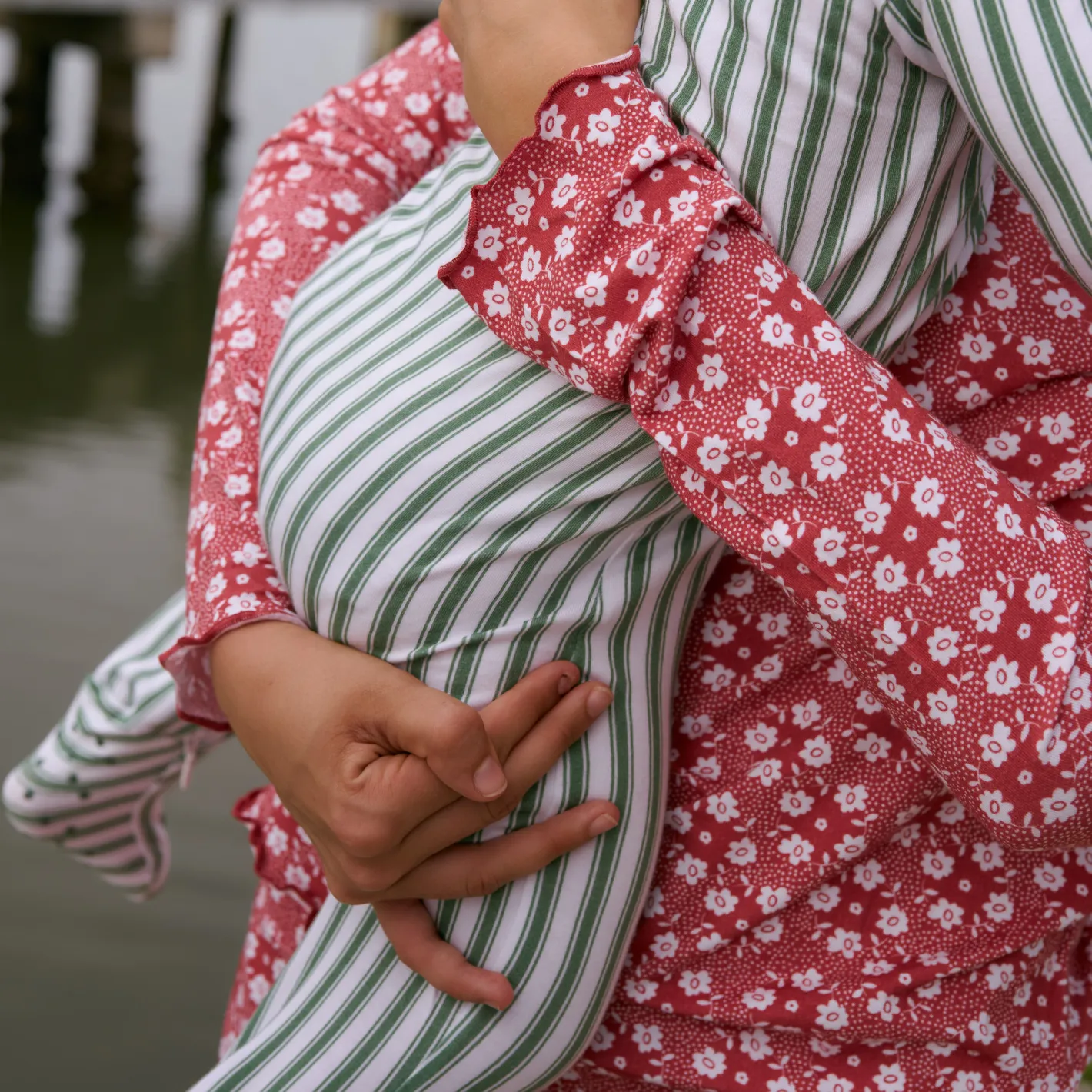 women's holiday bloom pima pajamas set sold by minnow product image thumbnail 4