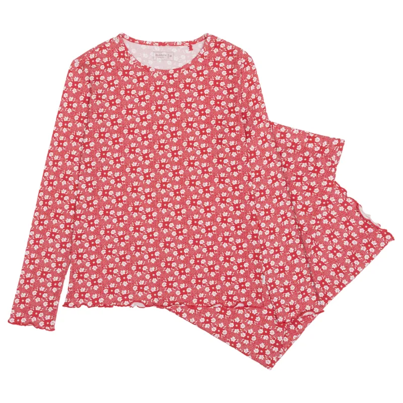 women's holiday bloom pima pajamas set sold by minnow