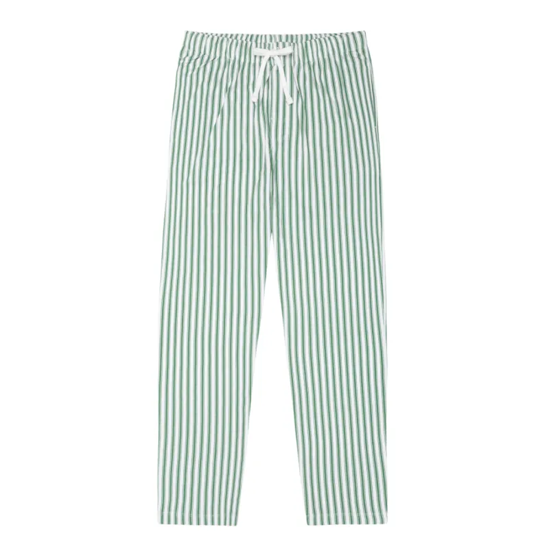 men's boxwood ticking stripe pima pajama pant sold by minnow