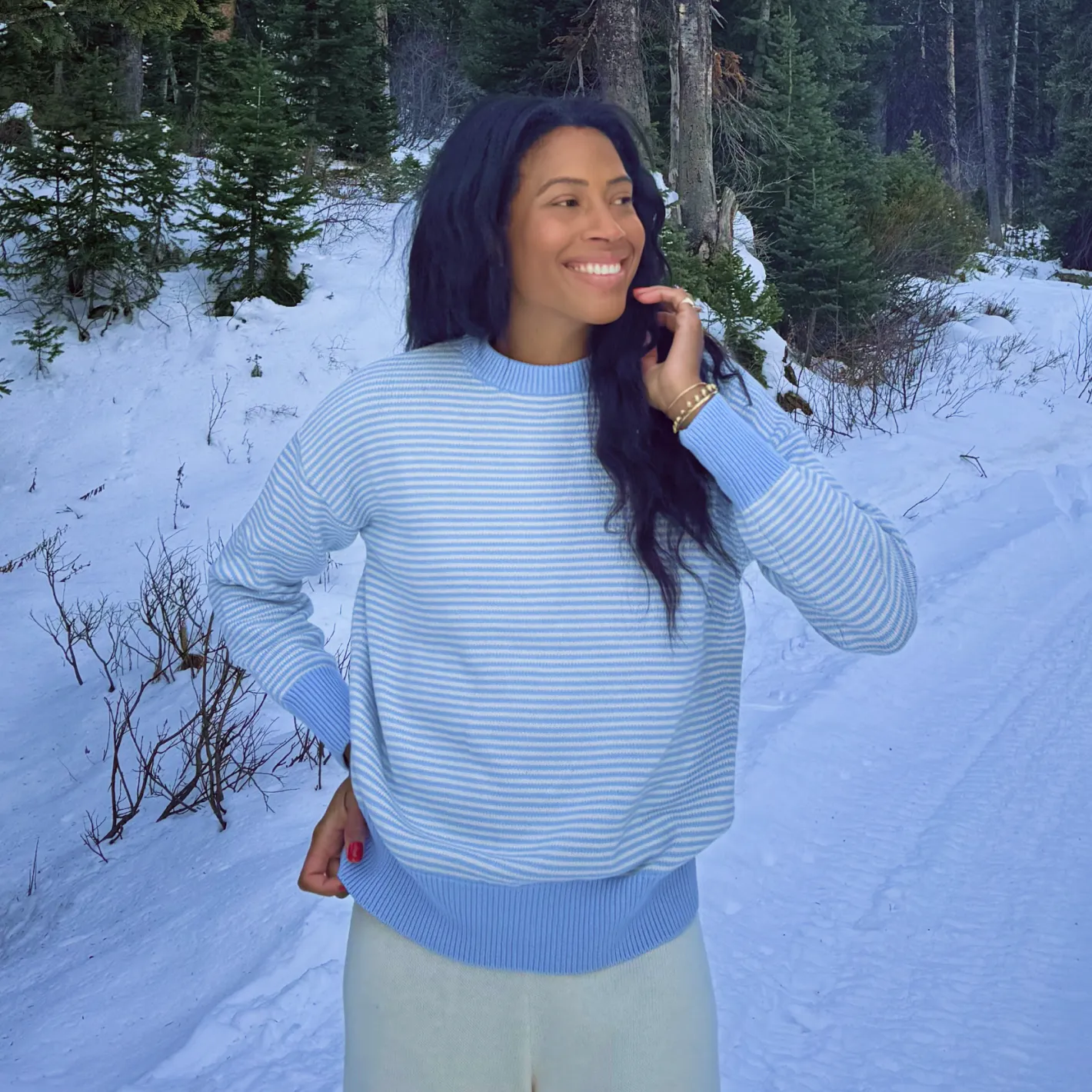 women's chalet stripe knit sweater sold by minnow product image thumbnail 4