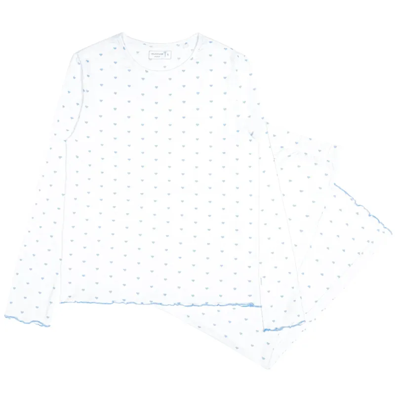 women's blue heart pima pajamas set sold by minnow
