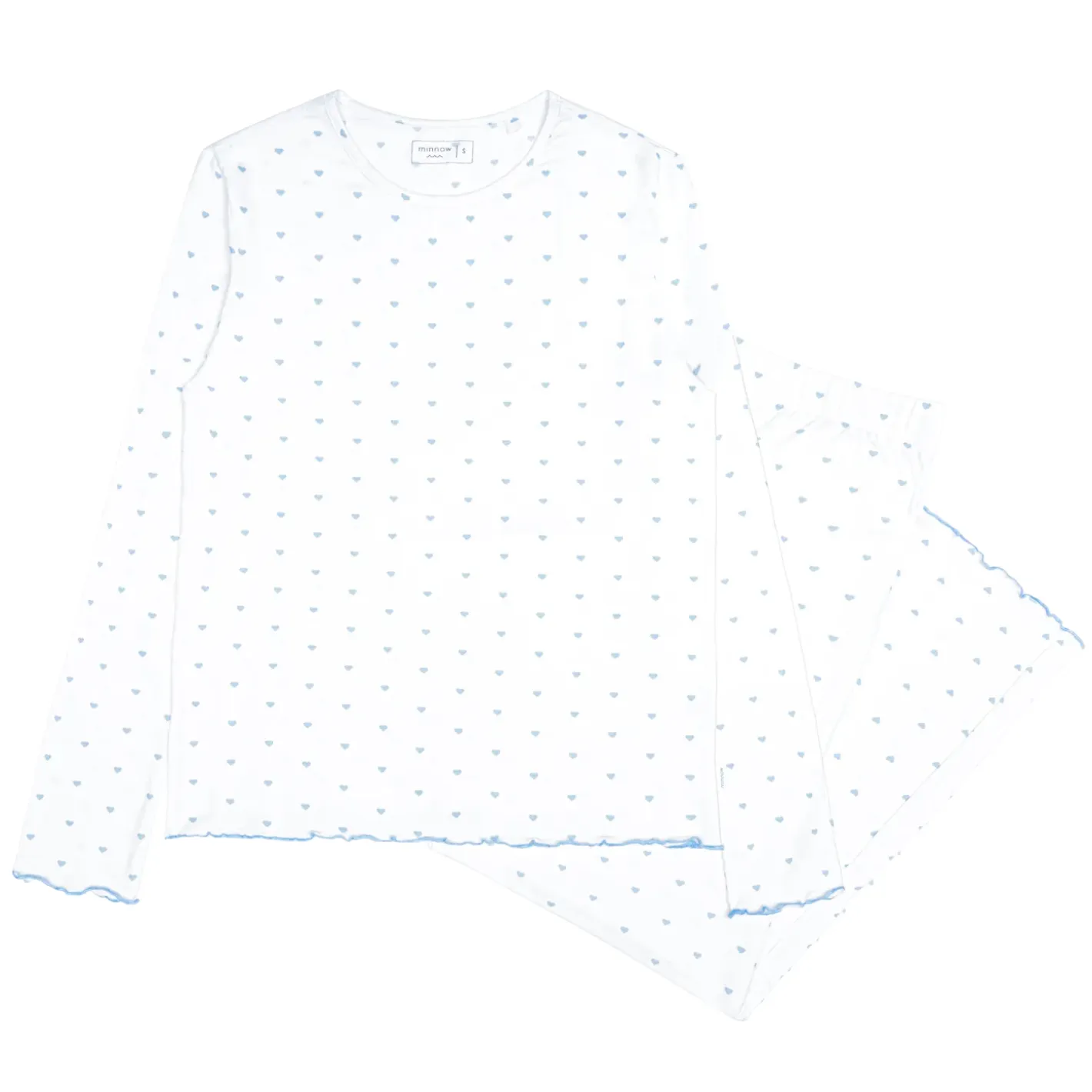 women's blue heart pima pajamas set sold by minnow