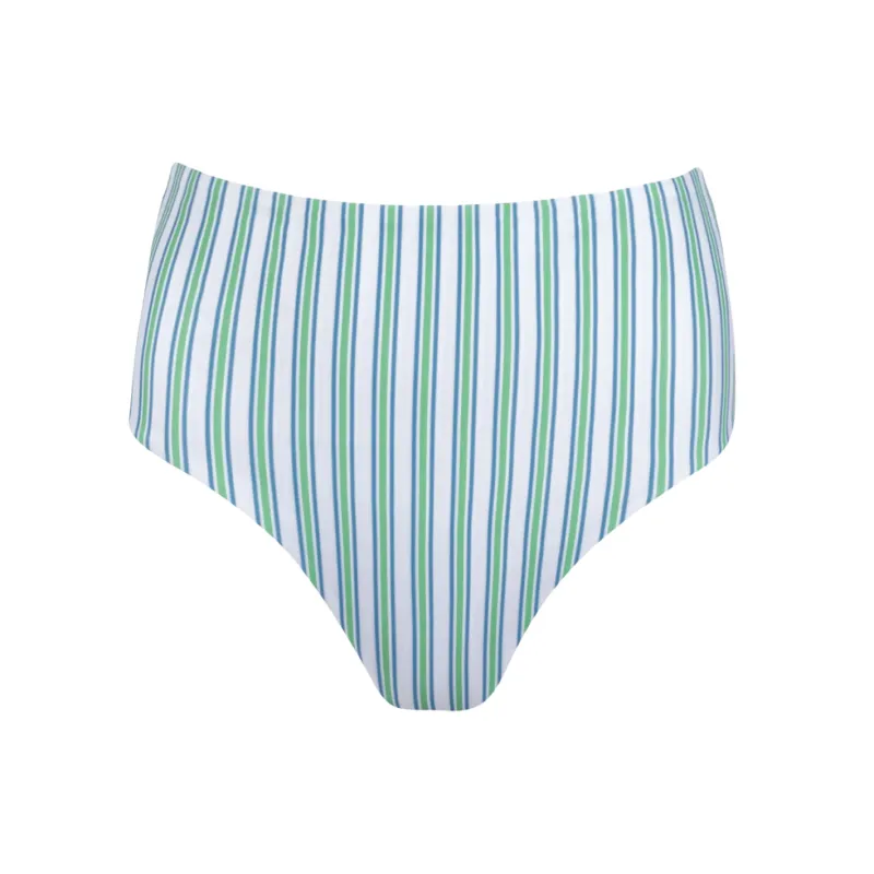 women's tamarin stripe high waist bikini bottom made by minnow