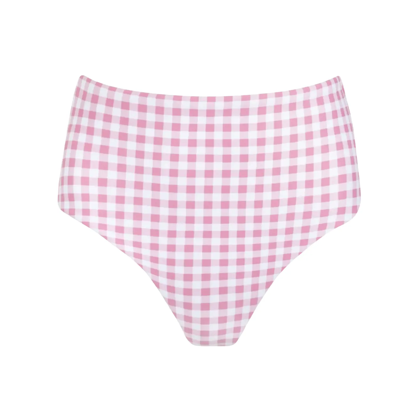 women's blush gingham high waist bikini bottom sold by minnow