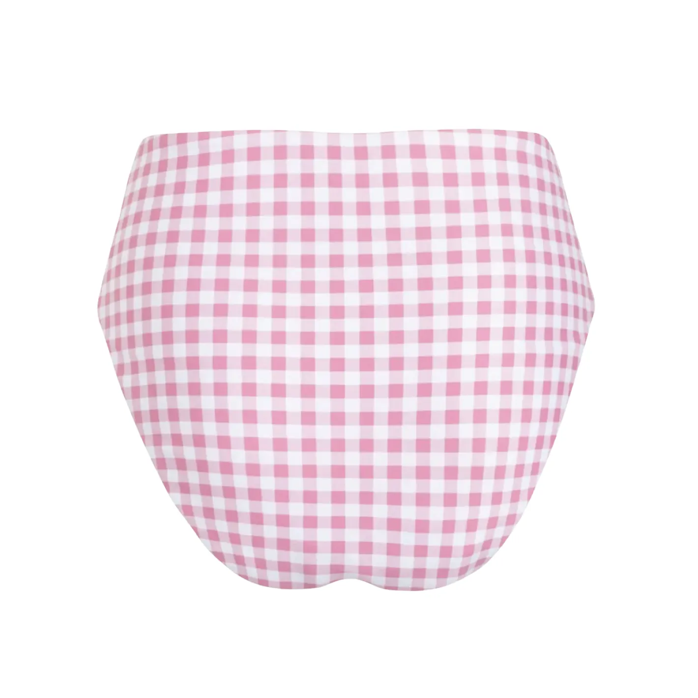 women's blush gingham high waist bikini bottom sold by minnow product image thumbnail 2