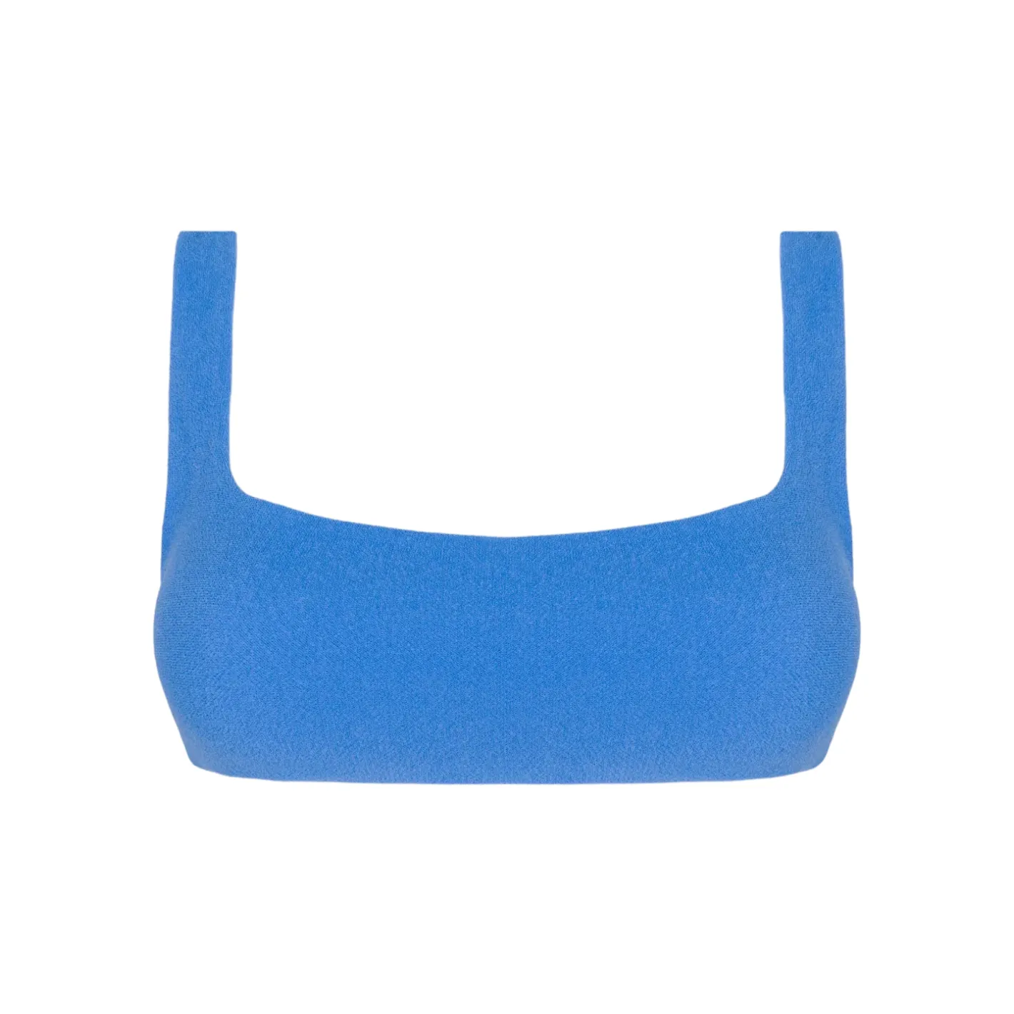 women's deep sea blue terry square neck bikini top sold by minnow