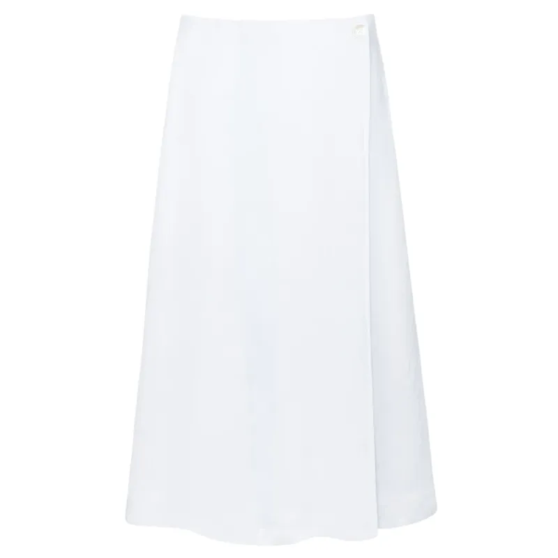 women's white linen wrap skirt made by minnow