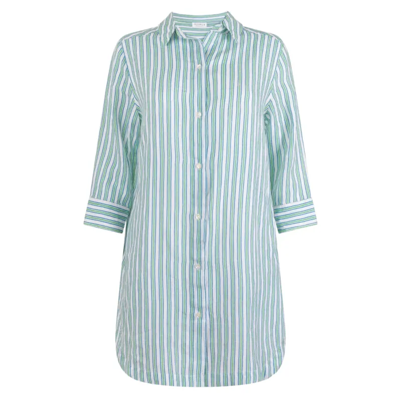 women's tamarin stripe long sleeve button down shirt dress sold by minnow