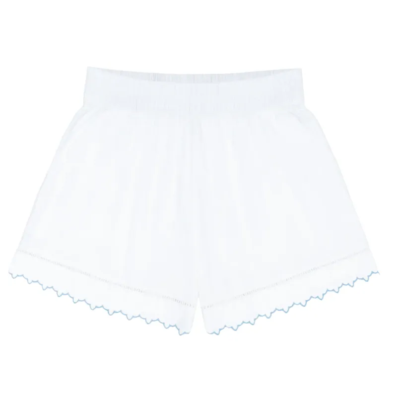women's white scalloped short sold by minnow