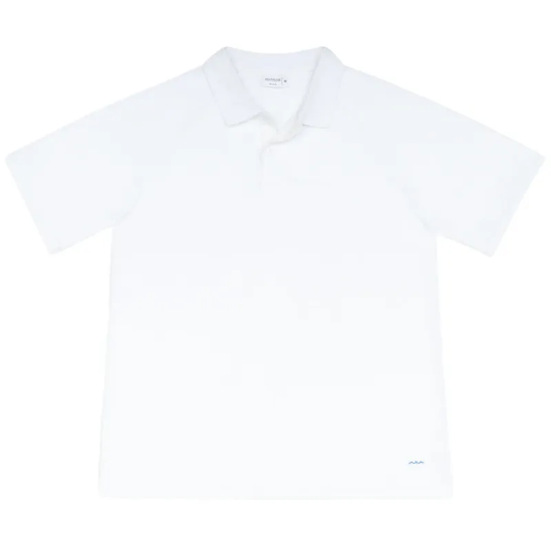 men's shell white french terry polo sold by minnow
