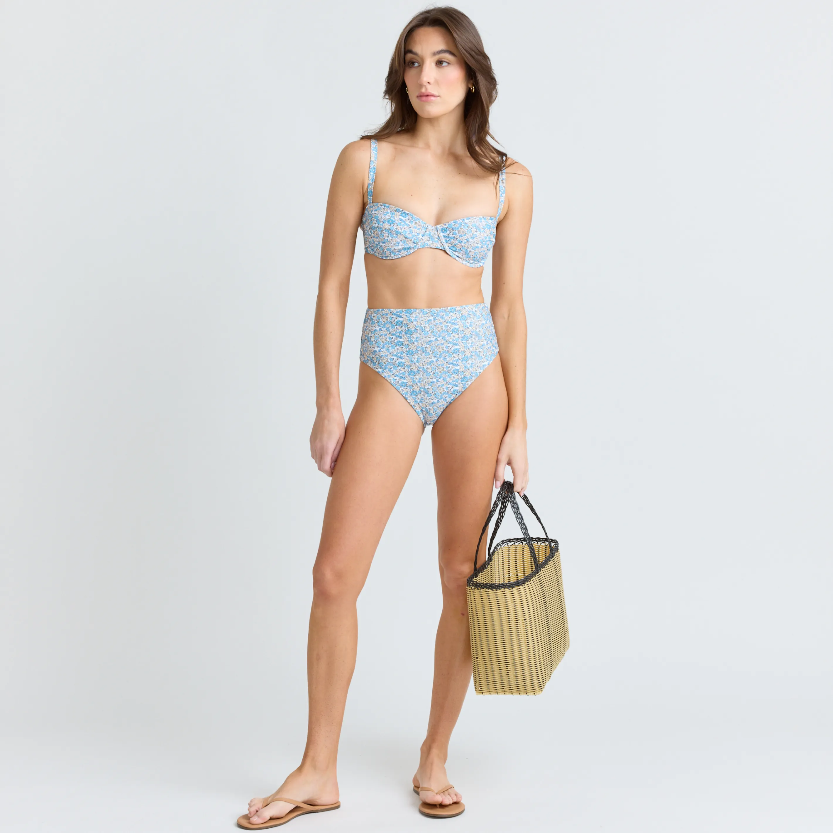 womens original slate floral high waisted bikini bottom sold by minnow product image thumbnail 4