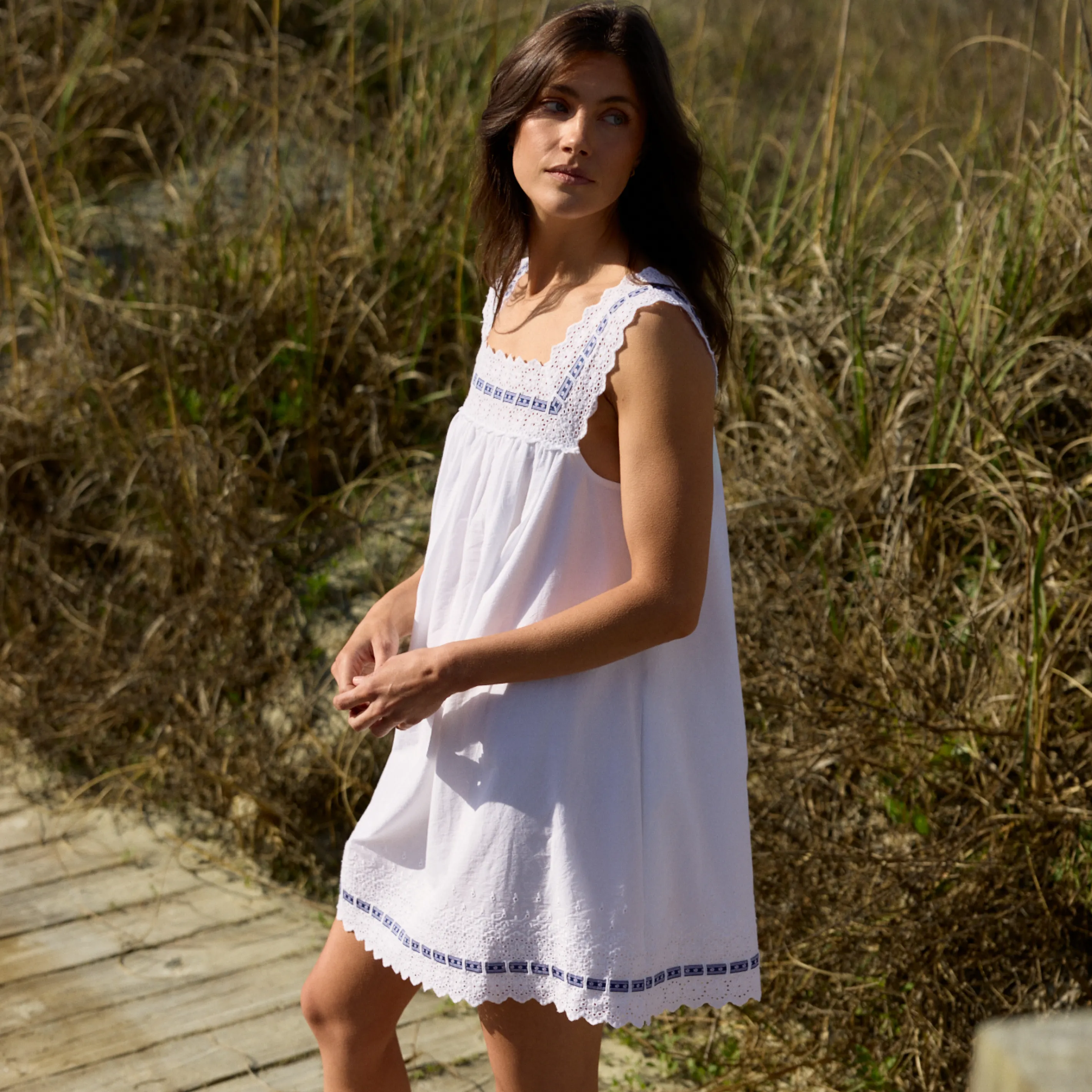 women's harbor mist square neck tank dress sold by minnow
