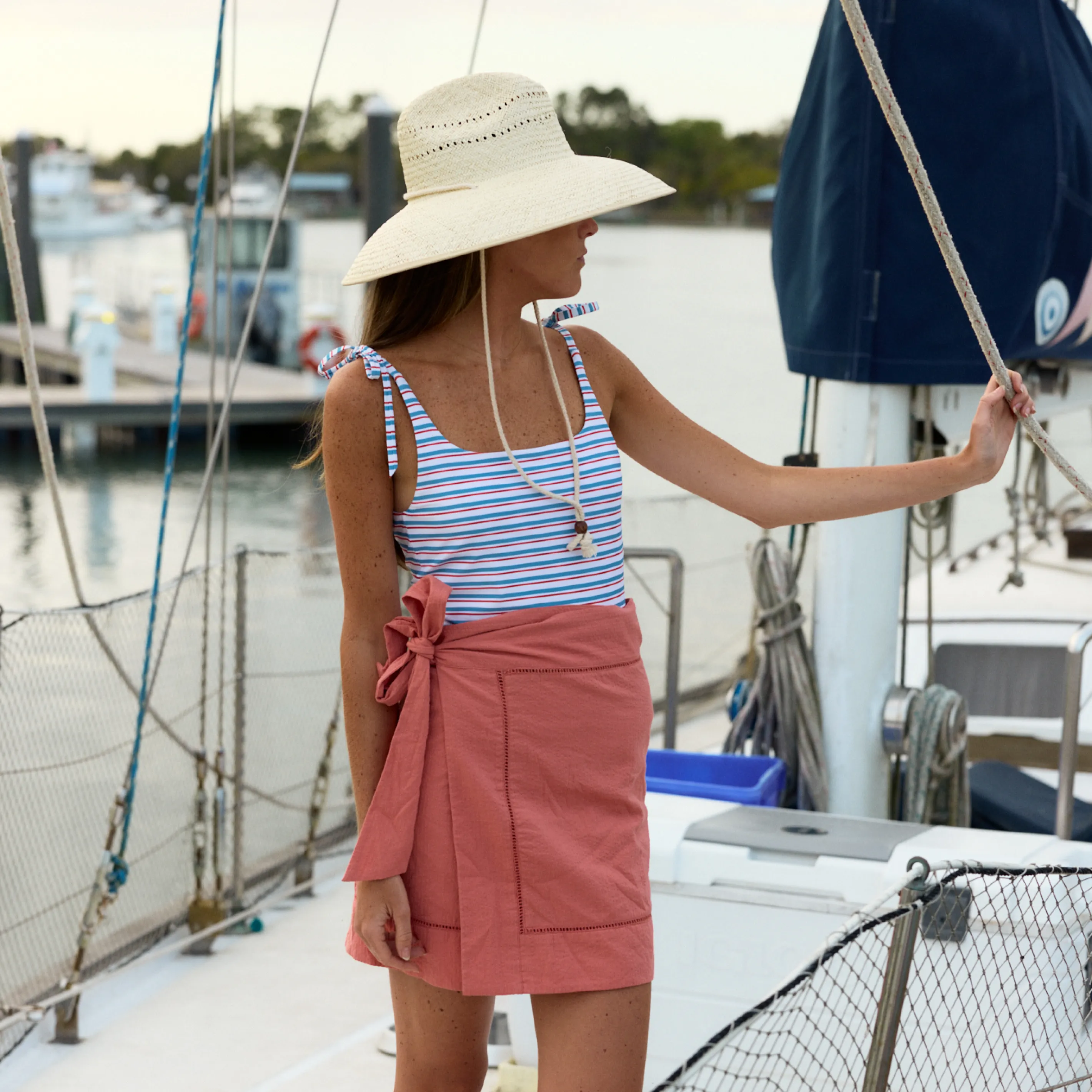 women's jetty stripe scoop neck one piece sold by minnow product image thumbnail 4
